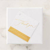 Étiquette-cadeau Véritable or foil écriture moderne Merci (Avec boite)