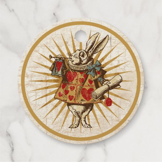 Étiquette-cadeau Vintage Alice White Rabbit (Dos)