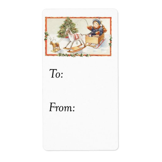 Étiquette cadeau vintage pour être Père Noël (Devant)