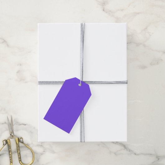Étiquette cadeau violet brillant (Avec de la ficelle)