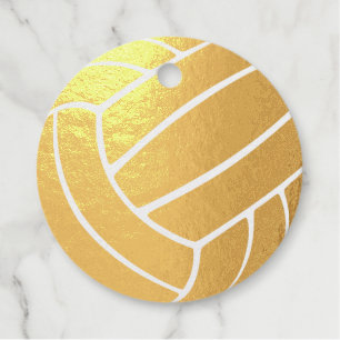 Étiquette-cadeau volleyball féminin merci or