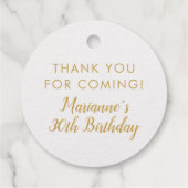 Étiquette-cadeau VRAI FOIL or ou argent Monogramme Merci circulaire (Dos)