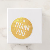 Étiquette-cadeau VRAI OR FOIL noir Script Calligraphie Merci (Avec boite)