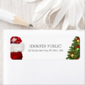 Étiquette Cadeaux branchés d'arbre de Noël Modèle élégant (En situation)