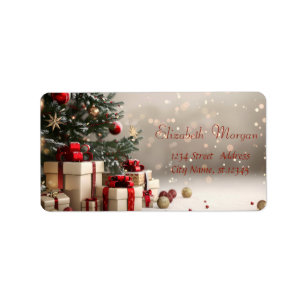 Étiquette Cadeaux de sapin de Noël Bokeh