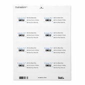 Étiquette Cadeaux d'oncles futurs (Feuille entière)