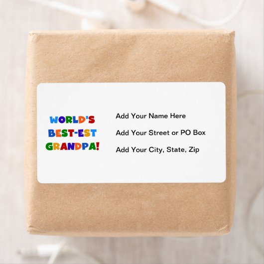 Étiquette Cadeaux lumineux de couleurs de grand-papa du (En situation)