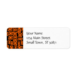 Étiquette Cadeaux Motifs Carré du Cercle d'Amusement Orange