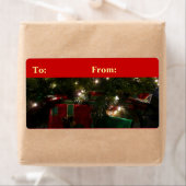 Étiquette Cadeaux sous l'arbre Noël (En situation)