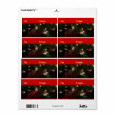 Étiquette Cadeaux sous l'arbre Noël (Feuille entière)