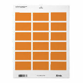 Étiquette Cadmium orange couleur solide (Feuille entière)