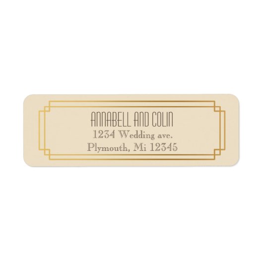 étiquette cadre art déco (Devant)