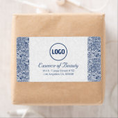 Étiquette Cadre blanc et Royal bleu Paisley dentelle (En situation)