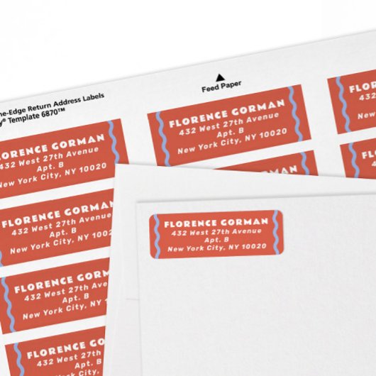 Étiquette Cadre de corail et de bleu français