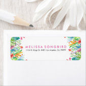 Étiquette Cadre de fleurs tropicales colorées (En situation)