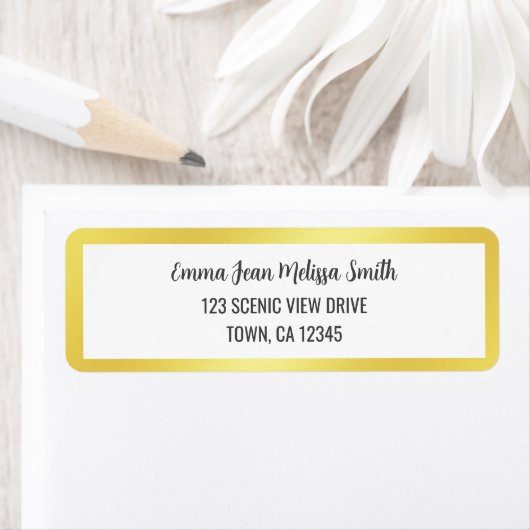 Étiquette Cadre Doré Moderne Élégant Glamour Or Chic (En situation)