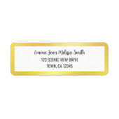 Étiquette Cadre Doré Moderne Élégant Glamour Or Chic (Devant)