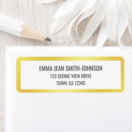 Étiquette Cadre Doré Moderne Élégant Glamour Or Chic (En situation)