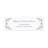 Étiquette Cadre Fleuris Lilas Lavande Adresse de Retour (Devant)