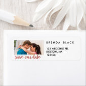 Étiquette Cadre moderne | Photo Enregistrer la date Étiquett (En situation)