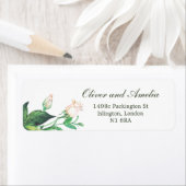 Étiquette Cadre Nature Vert Floral Mariage Retour Adresse (En situation)