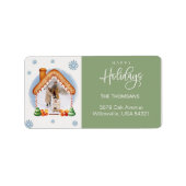 Étiquette Cadre photo de Noël cosy Adresse de retour (Devant)