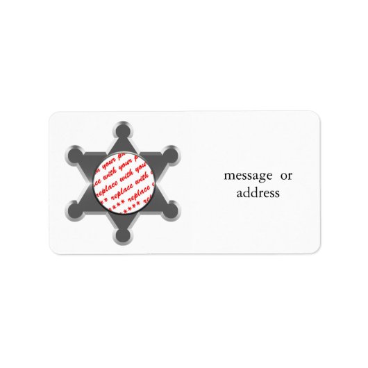 Étiquette Cadre photo étoile minuscule du shérif (Devant)