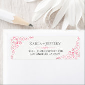 Étiquette Cadre Tourbillonnant rose Vintage (En situation)