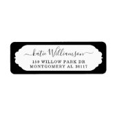 Étiquette Cadres de pétoncle - Noir personnalisé (Devant)
