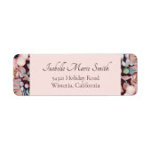 Étiquette Cadres géométriques floraux d'anémone rose blush é (Devant)