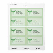 Étiquette Caduceus avec feuilles (Feuille entière)