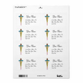 Étiquette CADUCUS, améthyste or vibrant, blanc (Feuille entière)