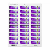 Étiquette CADUCUS D'OR, violet vibrant, violet violet (Feuille entière)