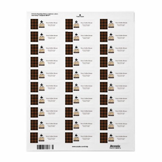 Étiquette Café (Feuille entière)