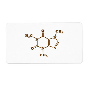 Étiquette Café caféine Formule chimique moléculaire