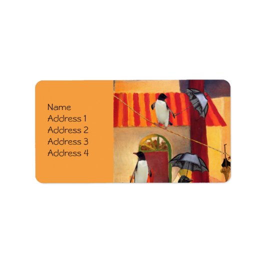 Étiquette Café Penguin (Devant)