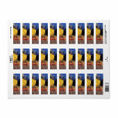 Étiquette Café Terrasse à la nuit par Vincent van Gogh (Feuille entière)