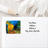 Étiquette Café Van Gogh Terrasse en soirée (En situation)