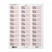 Étiquette Cage à oiseaux musicale en damas rose (Feuille entière)