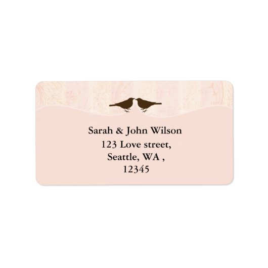 Étiquette cage d'oiseau rose, les inséparables retournent le (Devant)