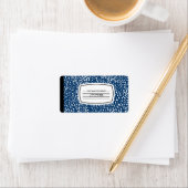Étiquette cahier de composition bleu (En situation)