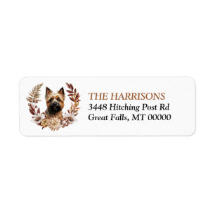 Étiquette Caire Terrier Dog Automne Wreath