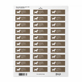 Étiquette Cairn Terrier Chien race Silhouette Adresse de ret (Feuille entière)