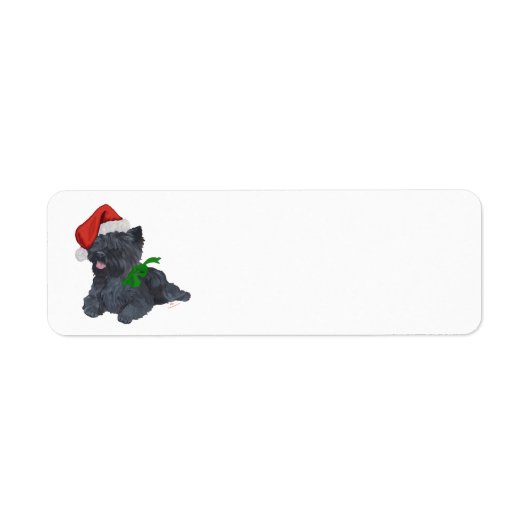 Étiquette Cairn Terrier Noël (Devant)