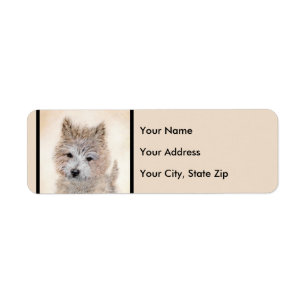 Étiquette Cairn Terrier Peinture Chiot - Art Chien original