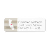 Étiquette California Home State Love with Custom Heart (Devant)