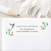 Étiquette California Hummingbird  Address (En situation)