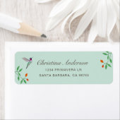 Étiquette California Hummingbird  Address (En situation)