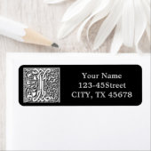 Étiquette calligraphie céleste gothique renaissance monogram (En situation)