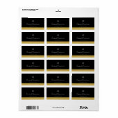 Étiquette Calligraphie Couleurs modifiables Produit de contr (Feuille entière)